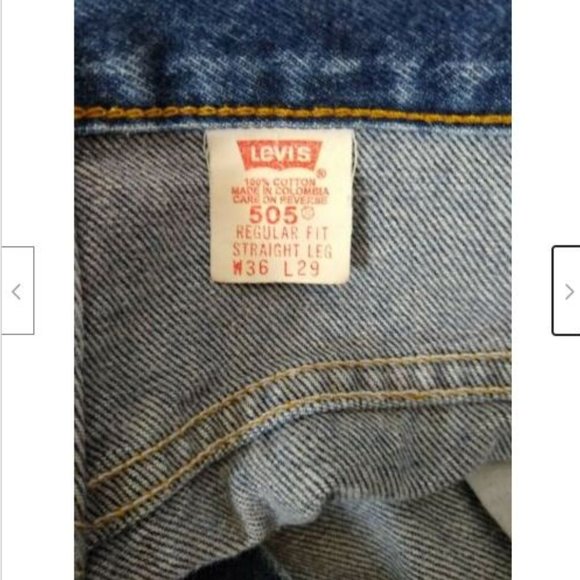 Levis 505 Mens Regular Fit (36x29) Straight Blue Jeans - Picture 3 of 4